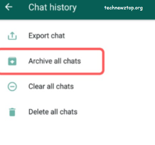 Archive all chats